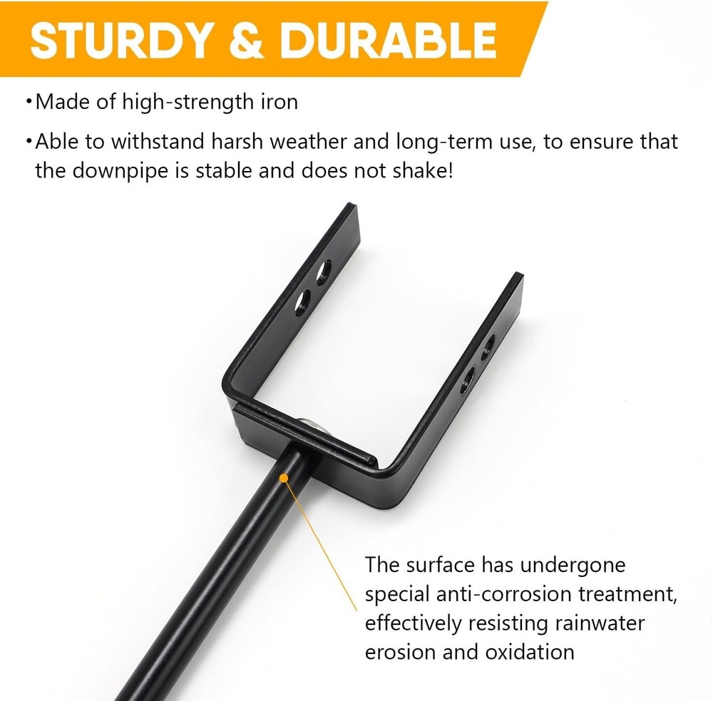 Heavy-Duty Galvanized Iron Downspout Bracket - Adjustable & Eco-Friendly 2-Pack