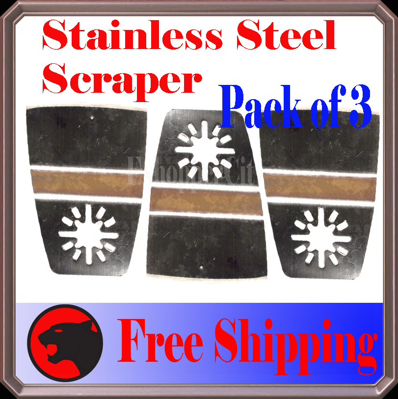 3 Scraper Oscillating Multi Tool Blades Disc Fein Multimaster Bosch Dremel ryobi