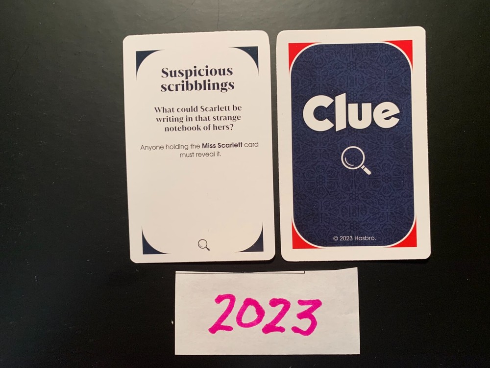 Clue   2023    Suspicious scribblings    Card  Game Replacement