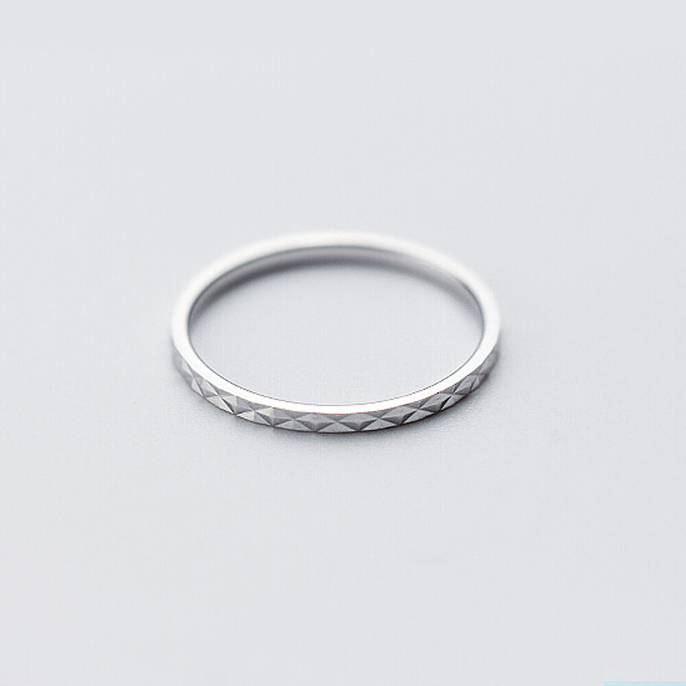 925 Sterling Silver Bling Dainty Thin Band Knuckle Midi Ring Stackable A3226