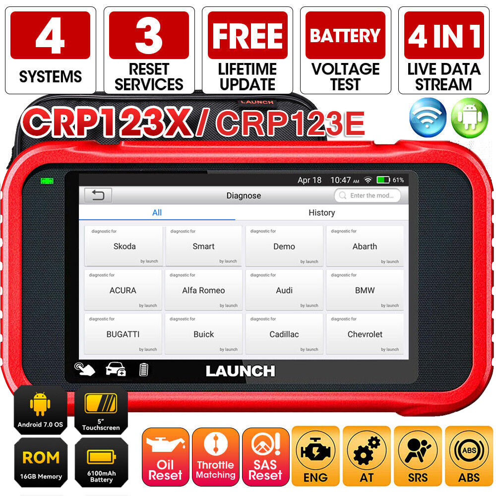 LAUNCH CRP123E OBD2 Scanner ABS SRS Code Reader Check Engine Car Diagnostic Tool