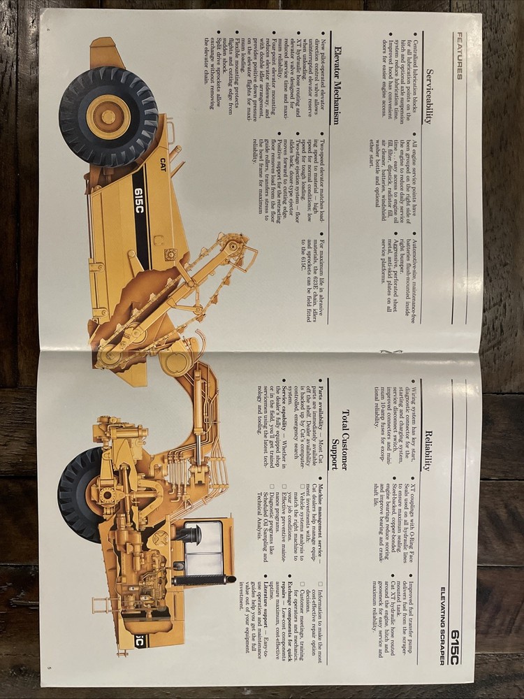 Caterpillar 615C Elevating Scraper Brochure ‘88