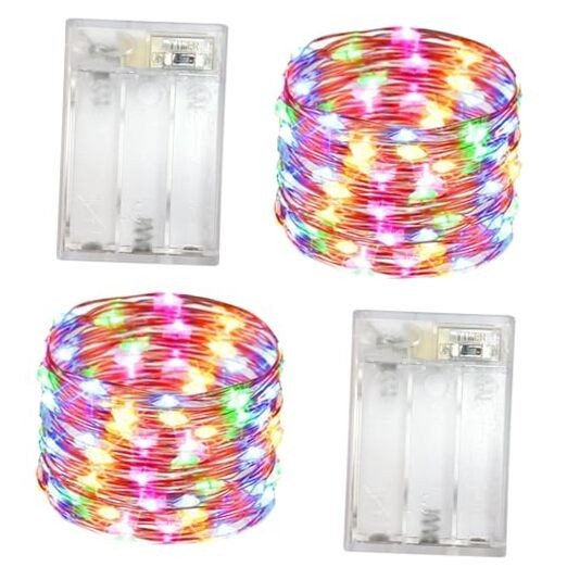 2 Pack with Timer Function Battery Operated Dewdrop Led Lights,Mini Multicolor