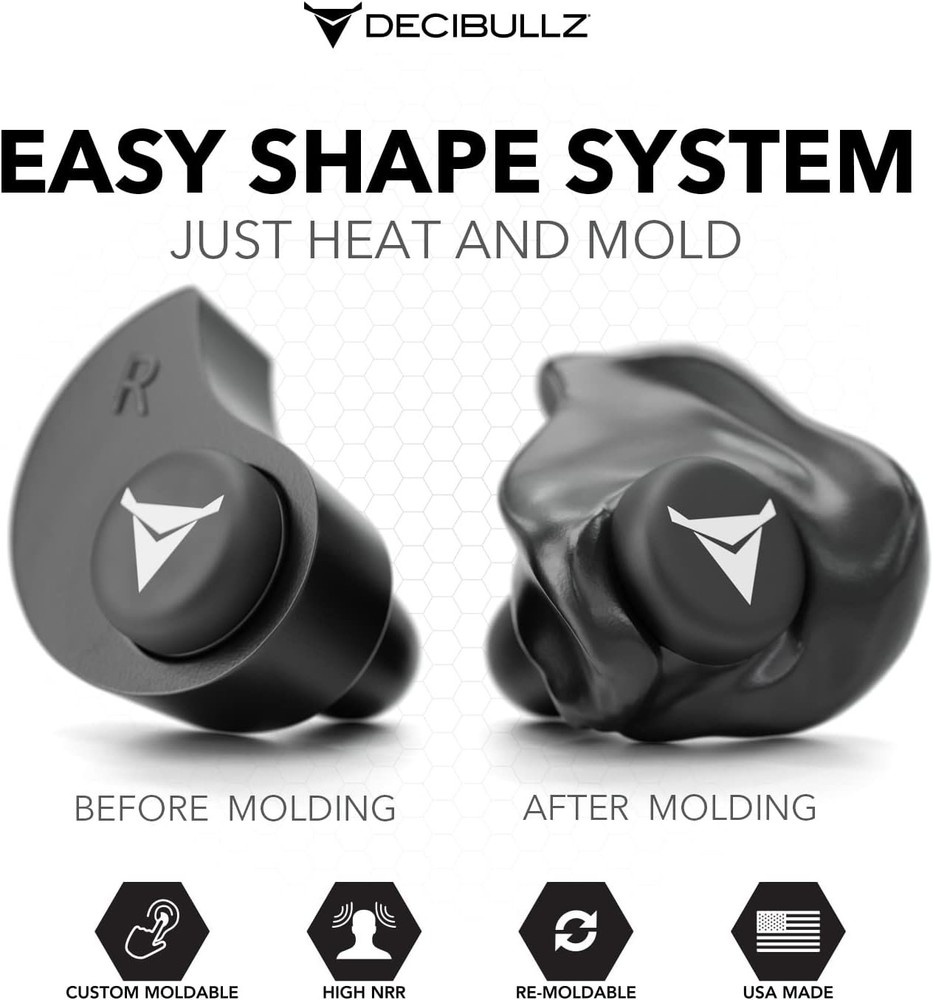 Custom Molded Earplugs with 31dB NRR - Comfortable, Reusable Hearing Protection