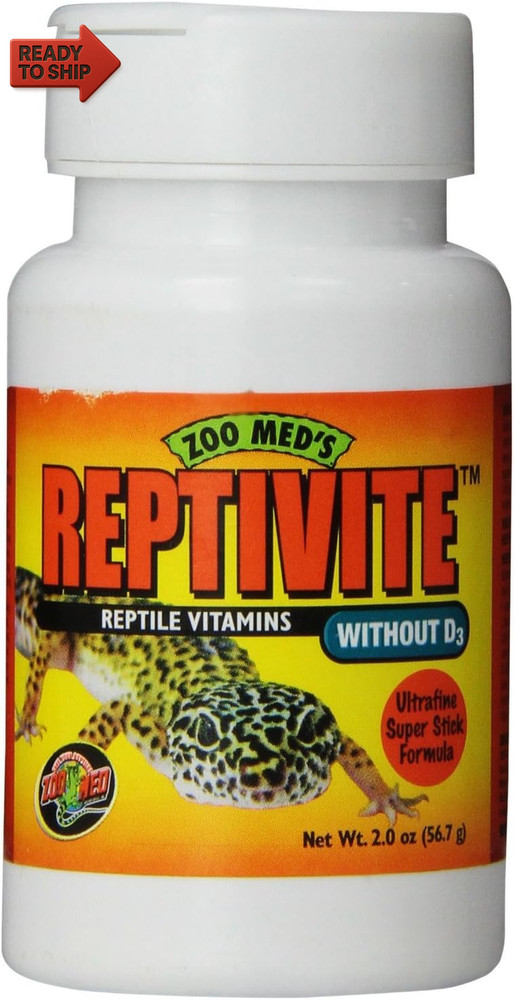 Reptivite, without Vitamin D3, 2-Ounce,Black