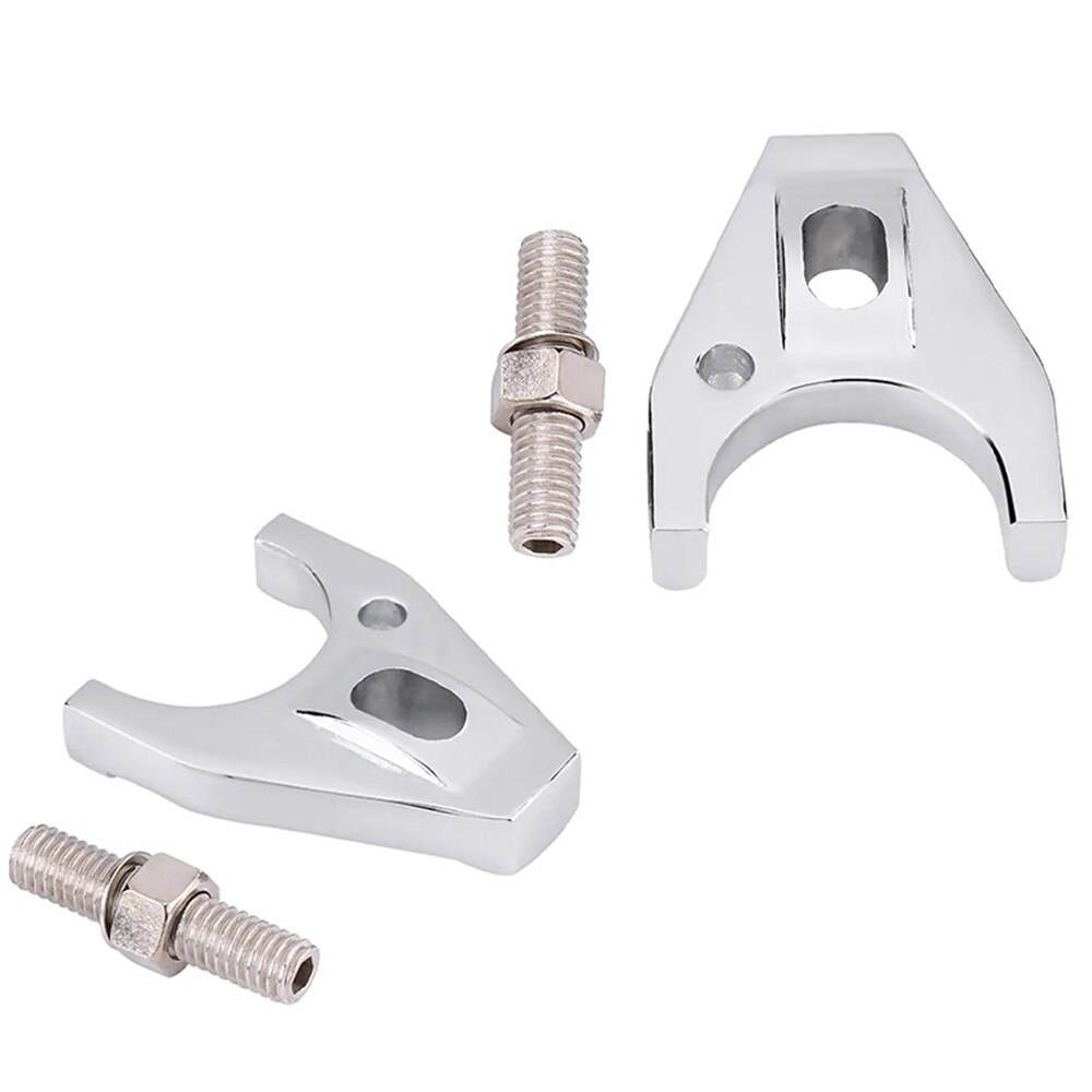 2Sets Chrome Billet Aluminum Distributor Clamp Hold Down for SBC BBC SB BB HEI