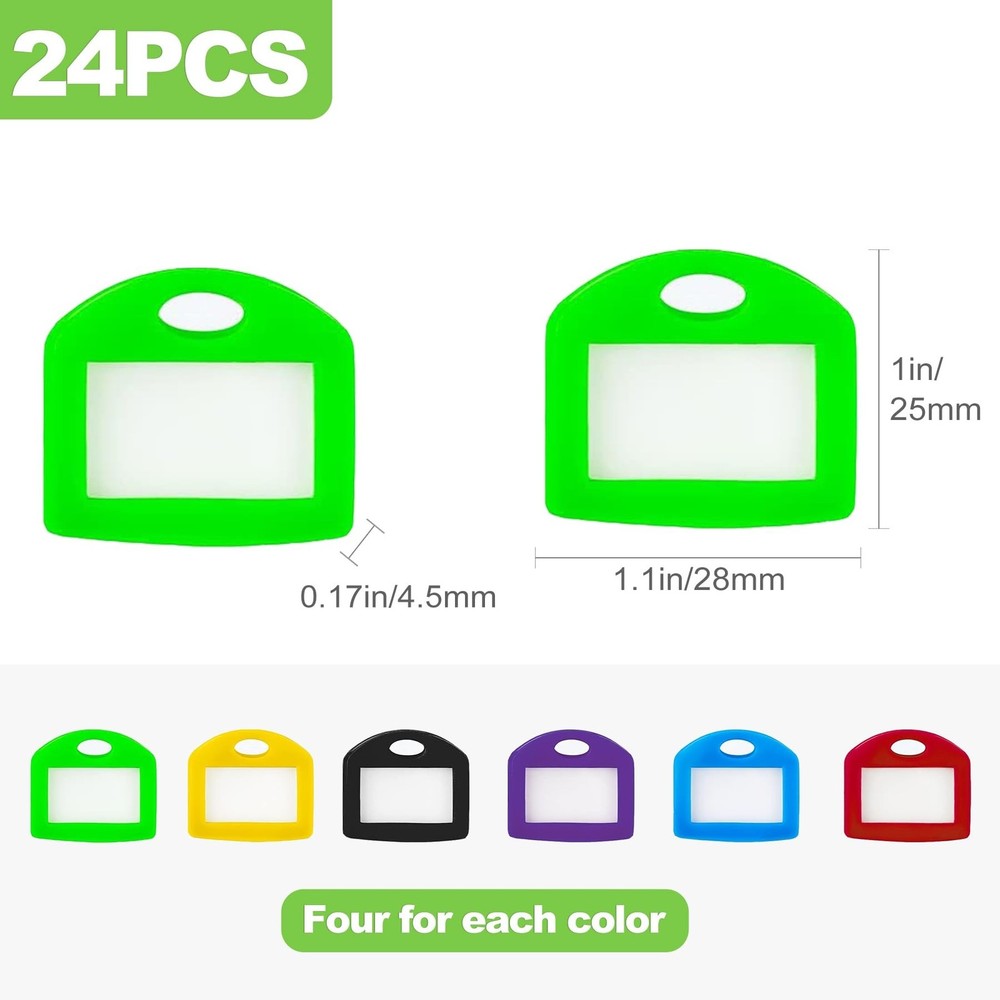 24 Pack Multi-Colored Key Identifiers with Soft Key Caps for House and Office