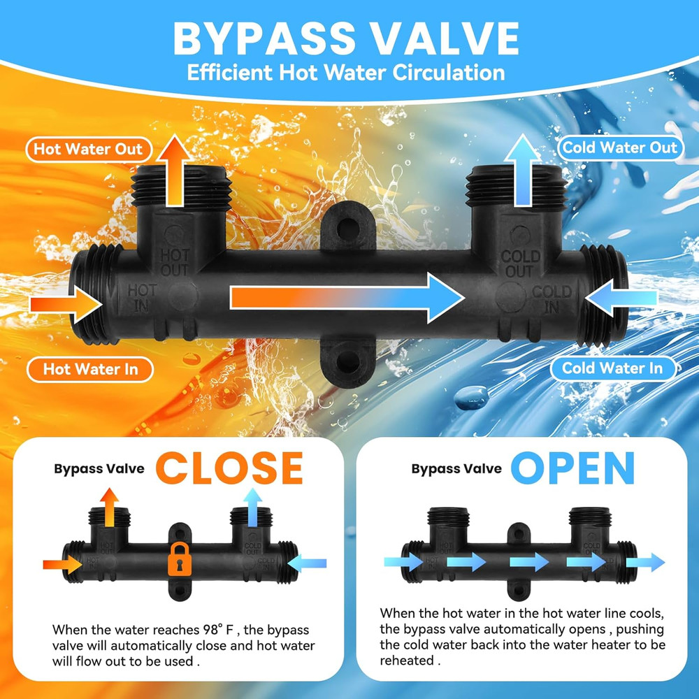 595926 Replacement Sensor Valve for Instant Hot Water Recirculating Pump,For 500