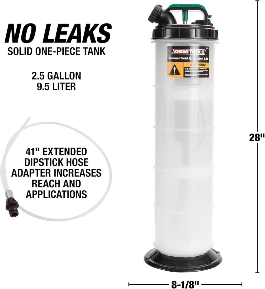 Versatile 2.5 Gallon Fluid Removal Tool for Engine and Transmission Services