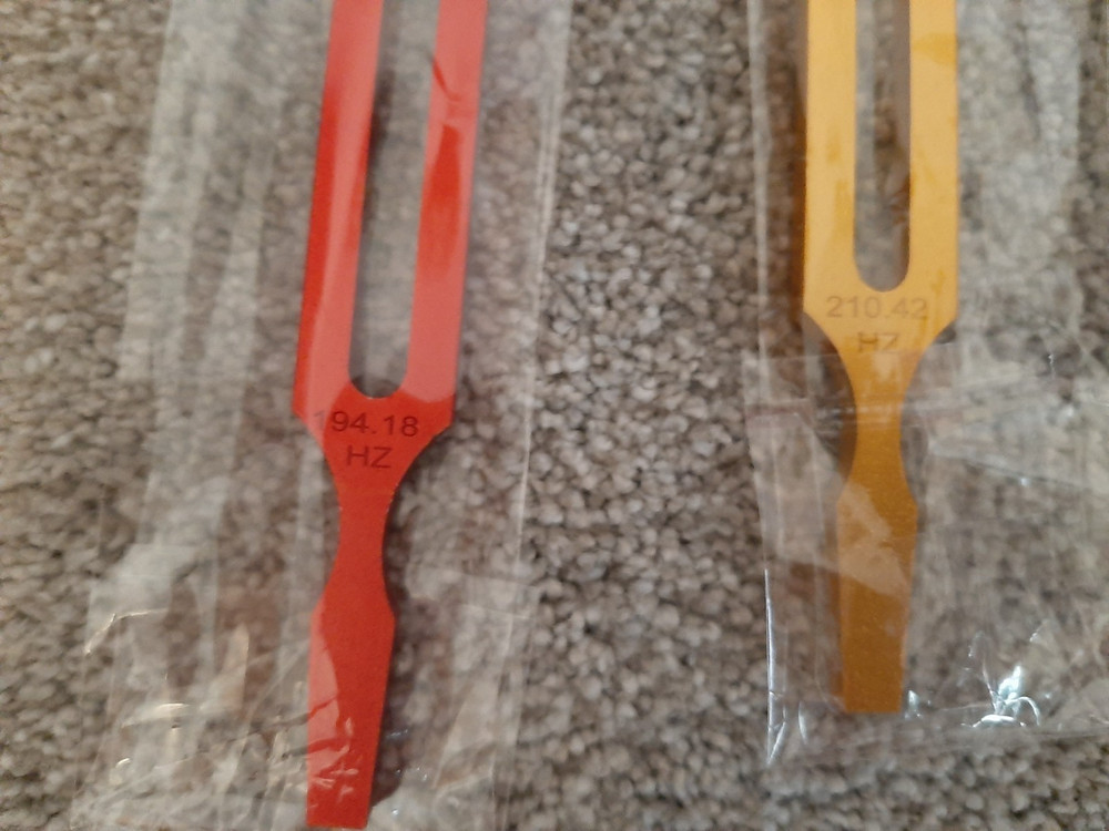 Colored Chakra Healing Tuning Forks Set 7 forks