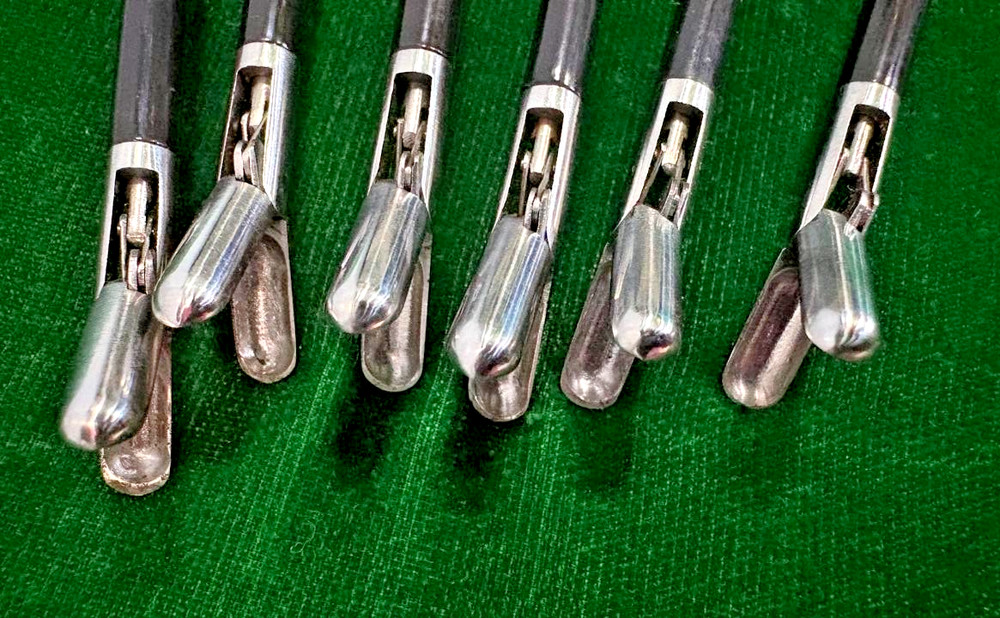6pc Laparoscopic Biopsy /Spoon Forcep D/A 5mmx330mm with Ratchet Handle Reusable