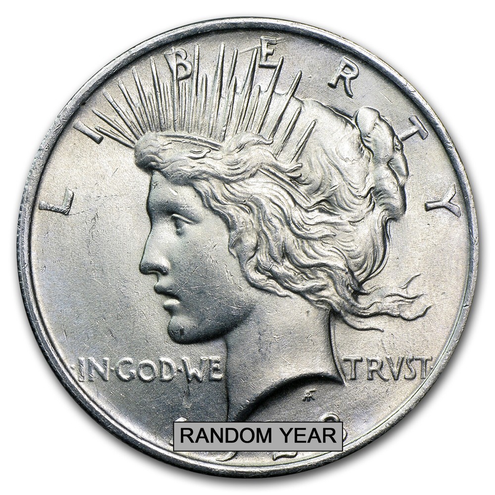 1922-1925 Peace Silver Dollar BU - w/Map Card