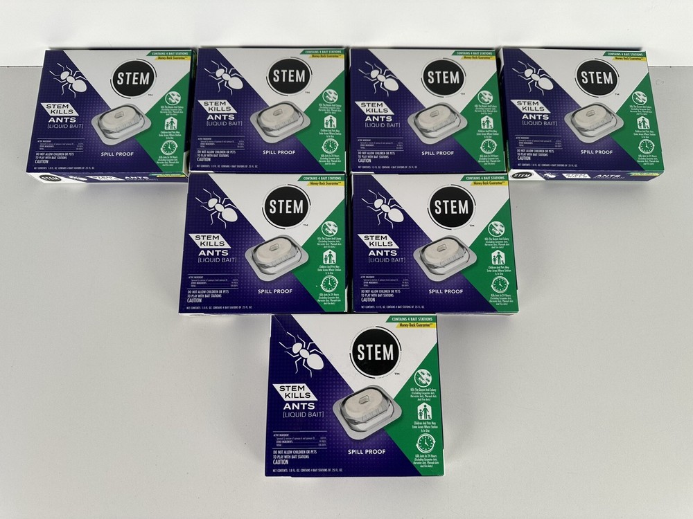 7 New Boxes Stem Ant Liquid Bait (4 Each Pack) 28 Stations Total