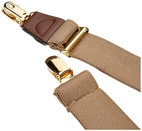 Men's Solid Suspender One Size 1 Khaki