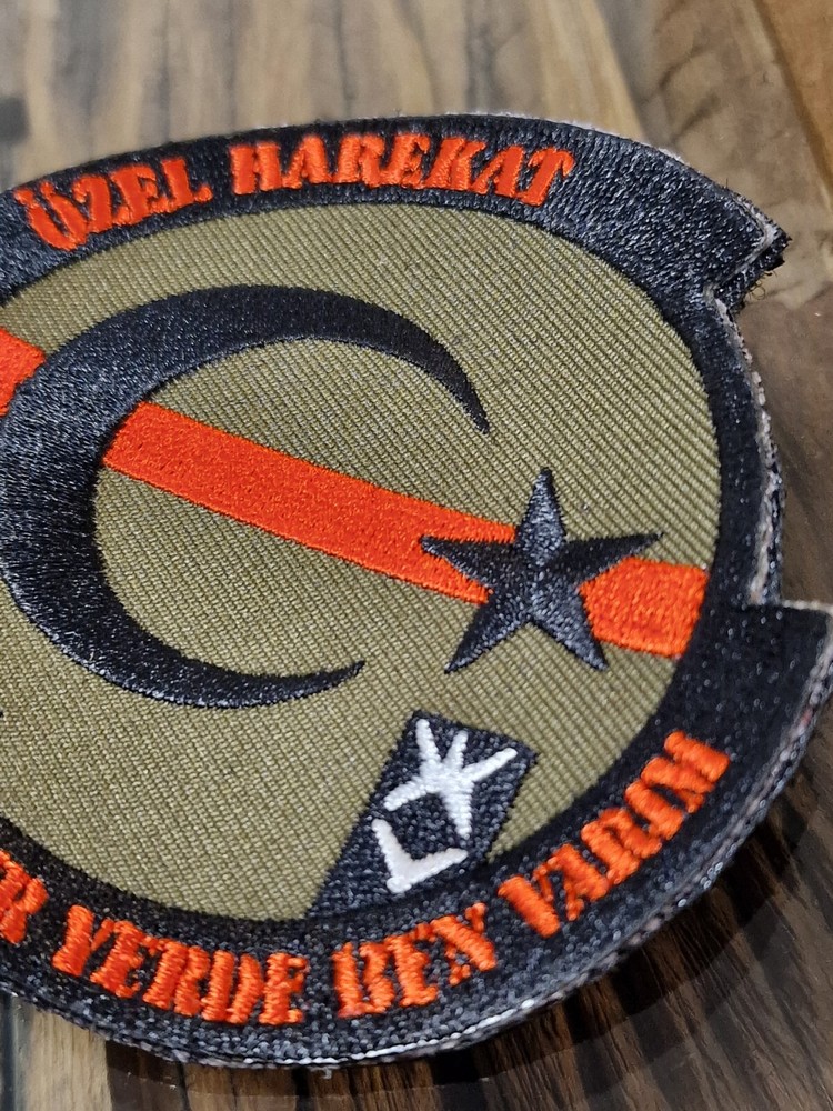 TURKISH FLAG PATCH COMMANDO SPECIAL UNIT (ÖZEL HAREKAT) 8CM DIAMETER