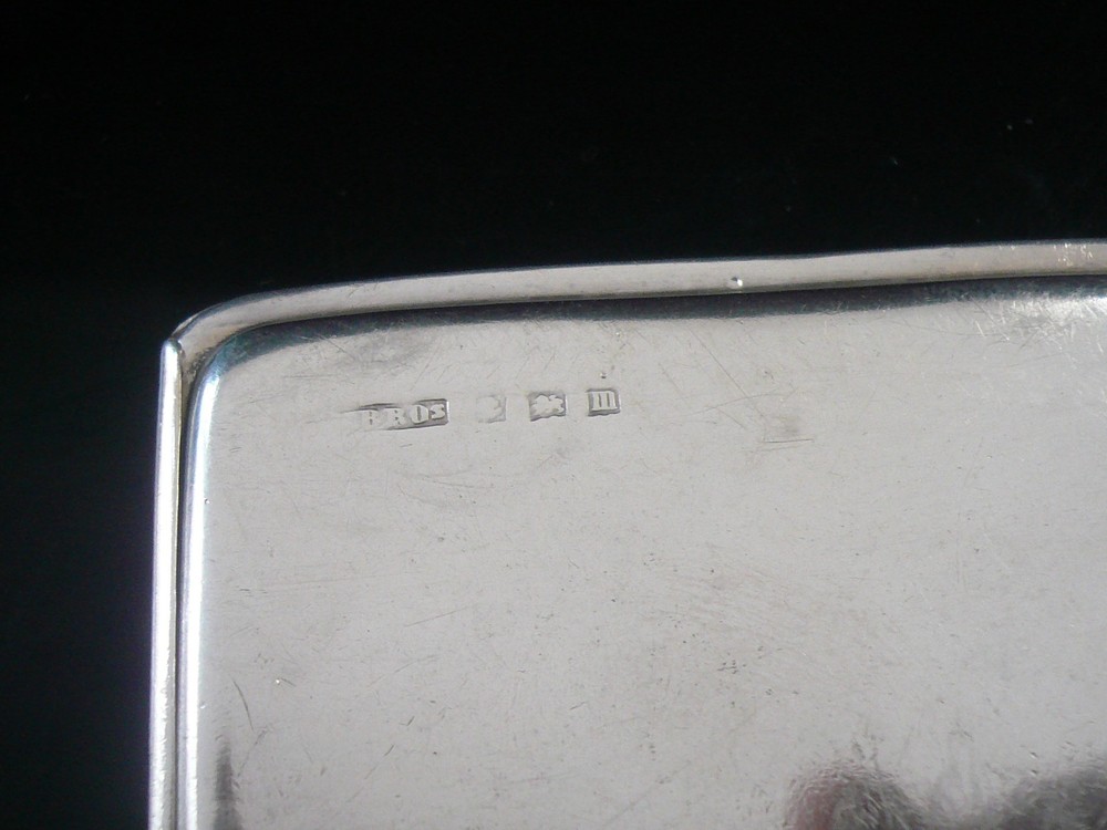 Antique Sterling Silver Double Compartment Stamp Case, Birmingham 1911
