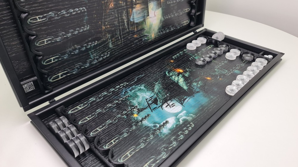 Backgammon wood veneer Set Board Game. Custom backgammon