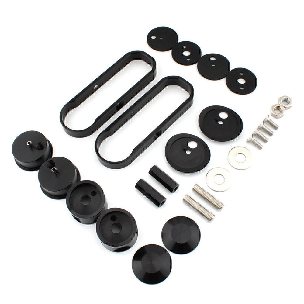 Black 180° Adjustable Drop Mirror Relocator Mount For Harley Touring 2006-2013