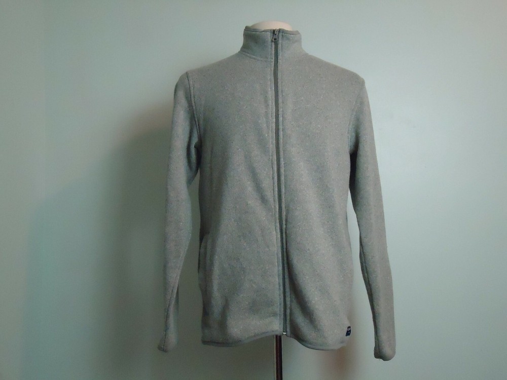 Old Navy Men’s Athletic Full Zip Jacket Patch Logo Grey Size M Medium