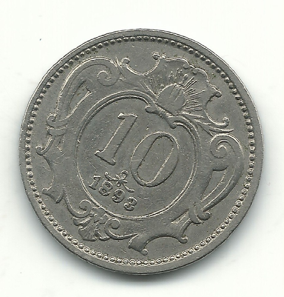 A BETTER GRADE 1893 AUSTRIA 10 HELLER COIN-MAY204