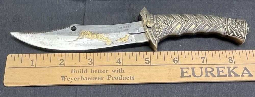 Asian Design Ceremonial Brass Dagger