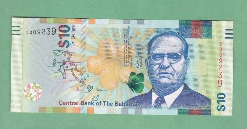 Bahamas 10 Dollar  Note  P-78   UNCIRCULATED