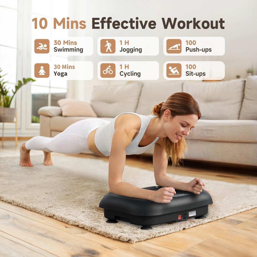 Vibration Plate Exercise Machine - Vibration Plate for Lymphatic Drainage, Wh...