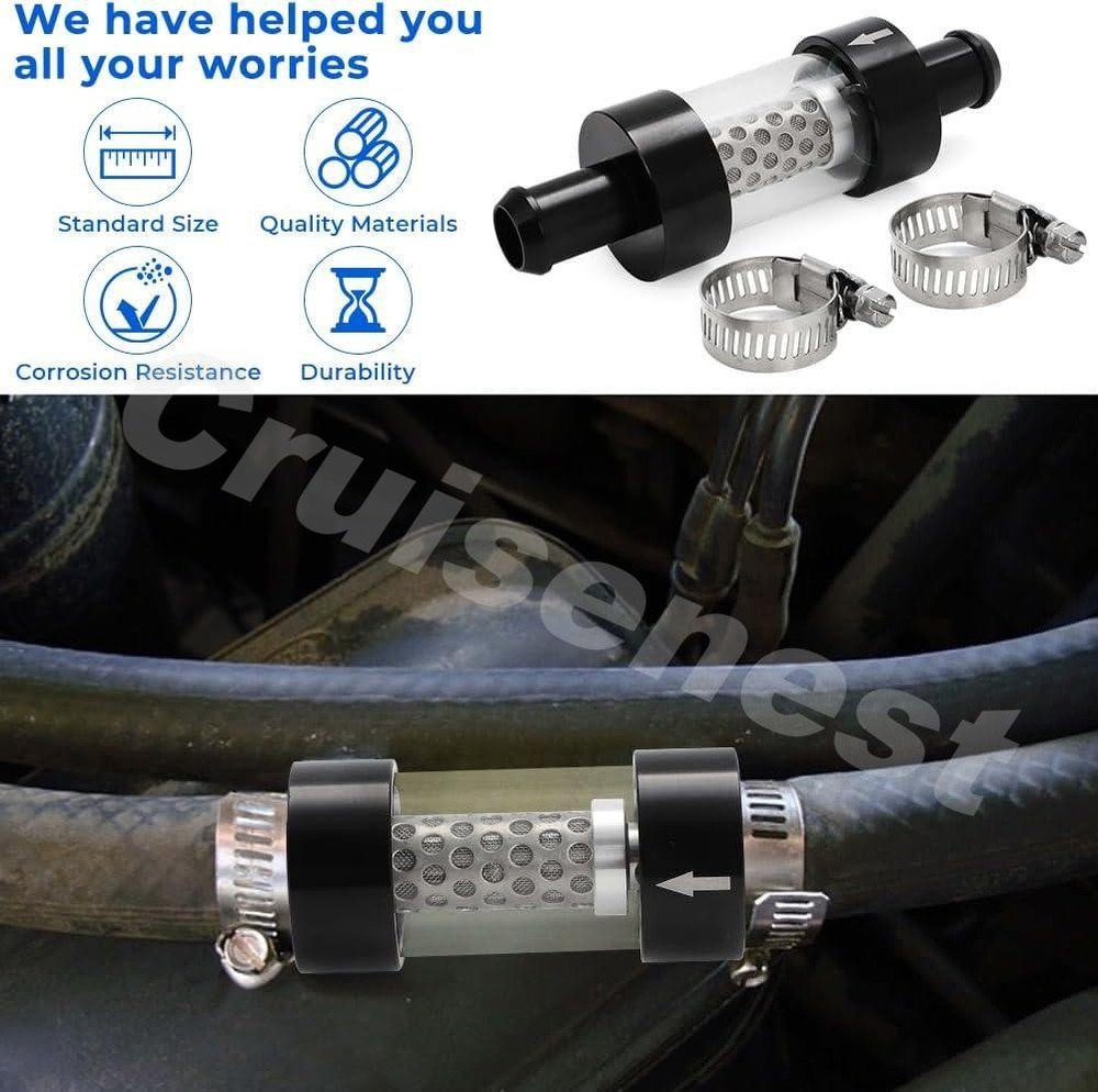 2x 5/8" Universal Filter Inline Heater Core Coolant Filter and Inspection System