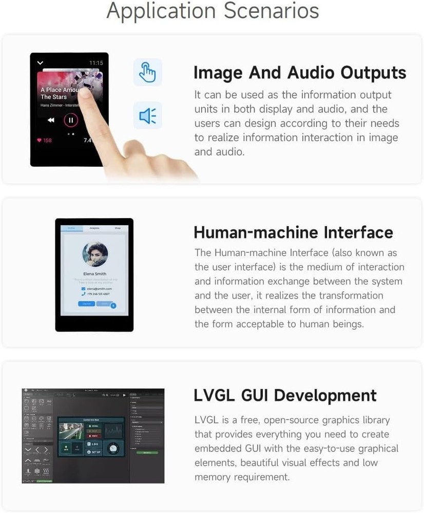 Development Board with Capacitive Touch Display, Dual-Core