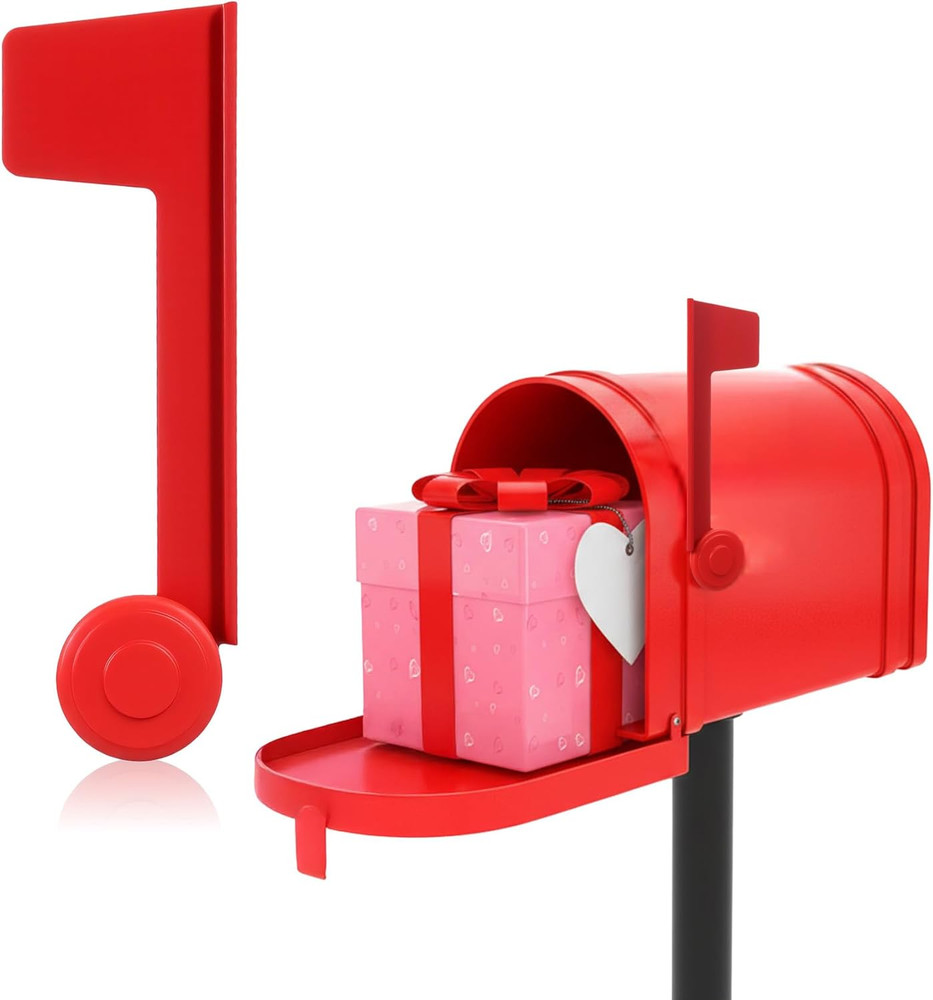 Mailbox Flag, Red Flag for Mailbox Replacement, Tool-Free Assembly (Red)