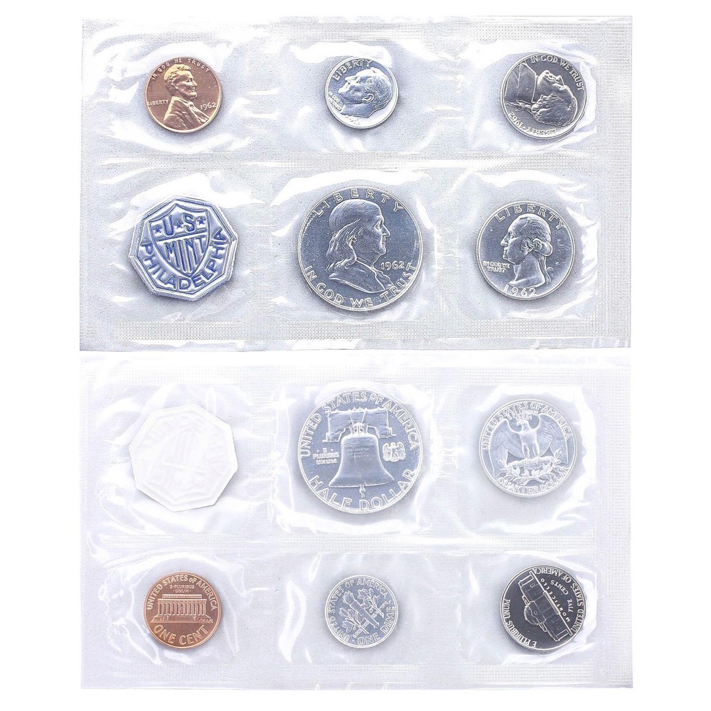 1962 (P) Proof Set Original Envelope 90% Silver US Mint 5 Coins