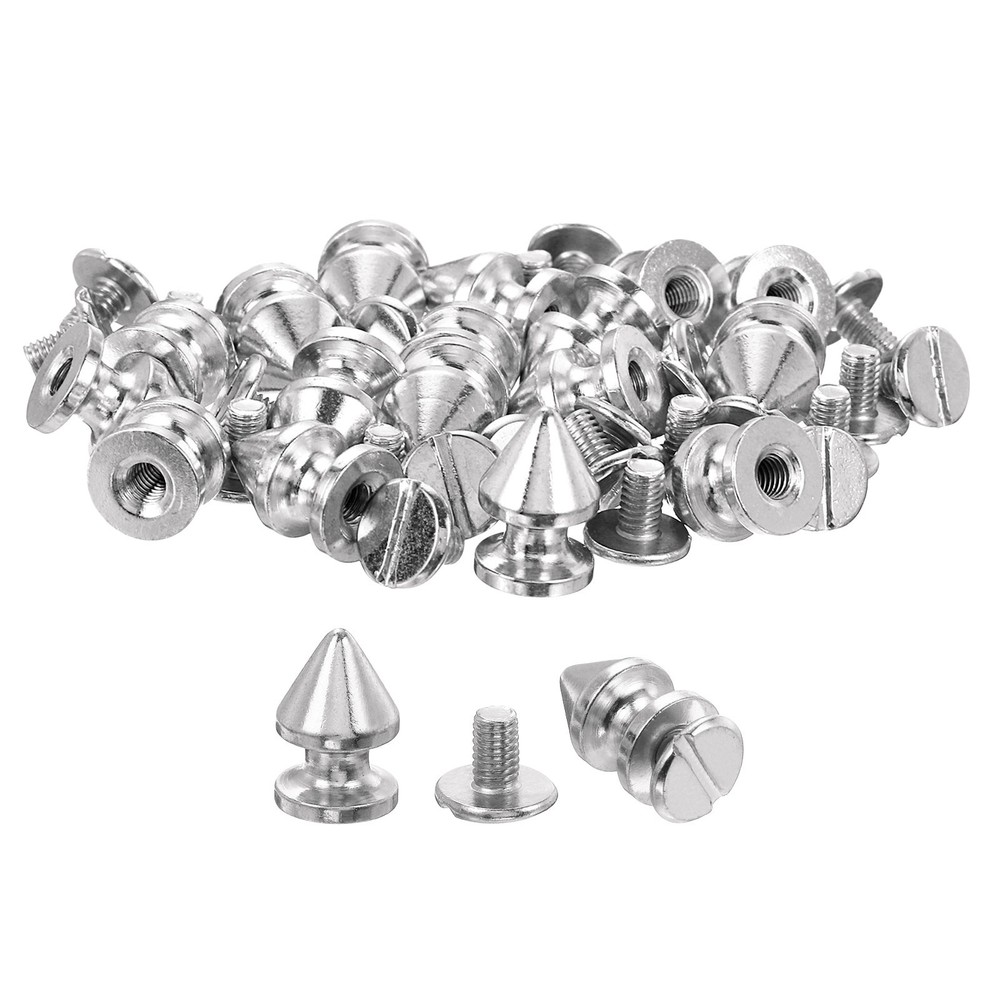 20Sets Cone Spike Stud Rivet,12mm Tree Studs and Spikes Silver
