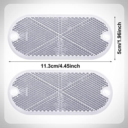 10 Pack Front Reflector Oval Reflector for Driveway Fence Gate Posts White