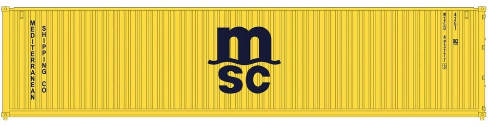 Kato N Scale ~ 40' Mediterranean Shipping Corrugate Container ~ 2 Pack ~ 80055G