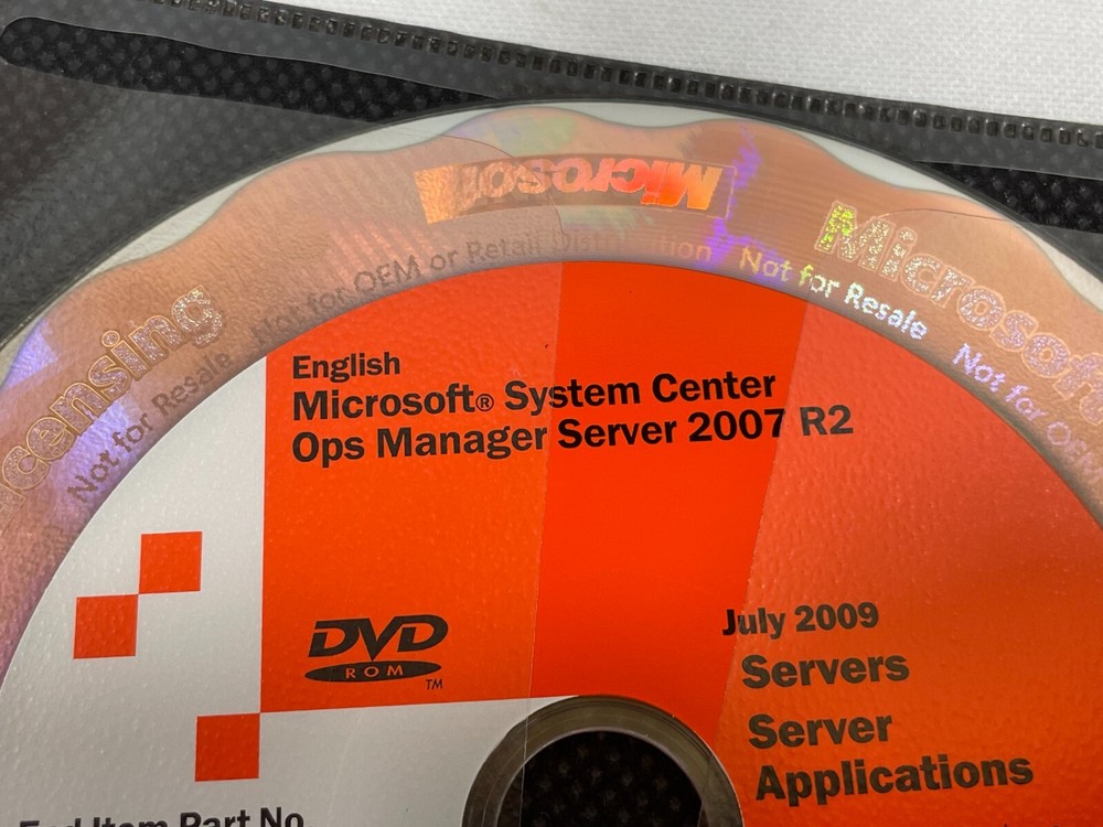 Microsoft System Center Ops Manager Server 2007 R2 Windows DVD PC Software