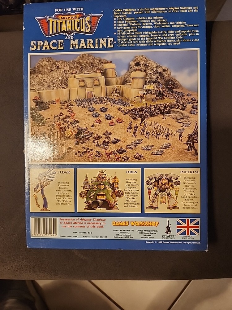 Games Workshop Warhammer Codex Titanicus Expansion Rules For Epic Battles. 1989
