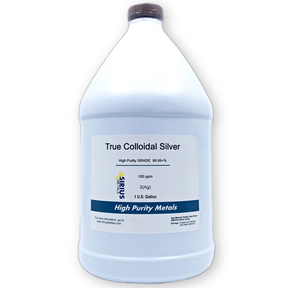 True Colloidal Silver NanoParticles (AgNPs): 100 ppm - 1 US Gallon in Plastic