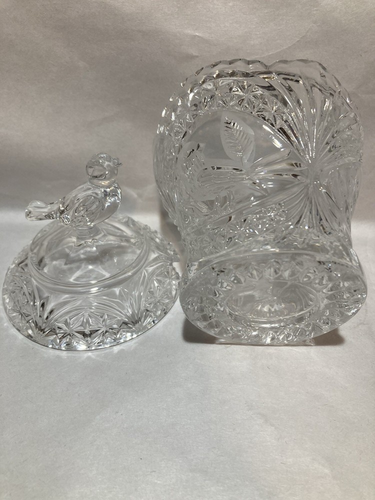 Hofbauer Byrdes Crystal Jam or Condiment Jar With Spoon