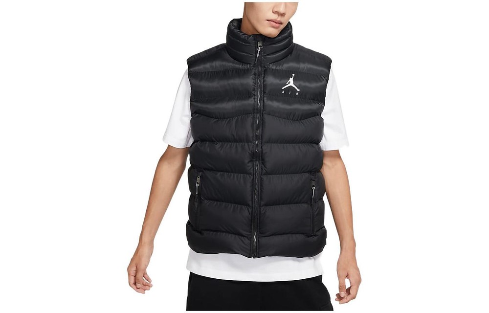 Jordan Solid Color Print Logo Zip Vest
