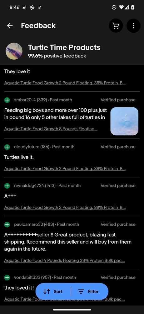 1 Pound Package Floating 38% Protein Free Shipping!