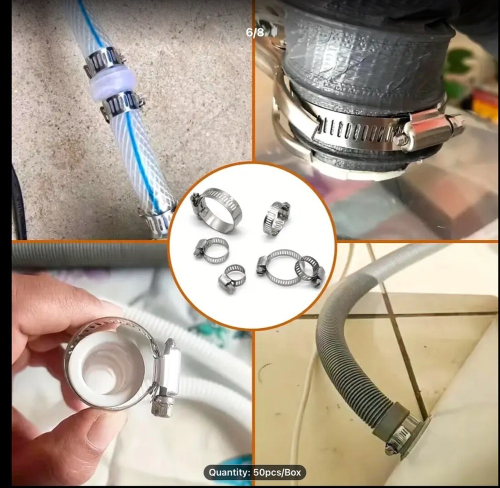 50pcs Stainless Steel Hose Clamp