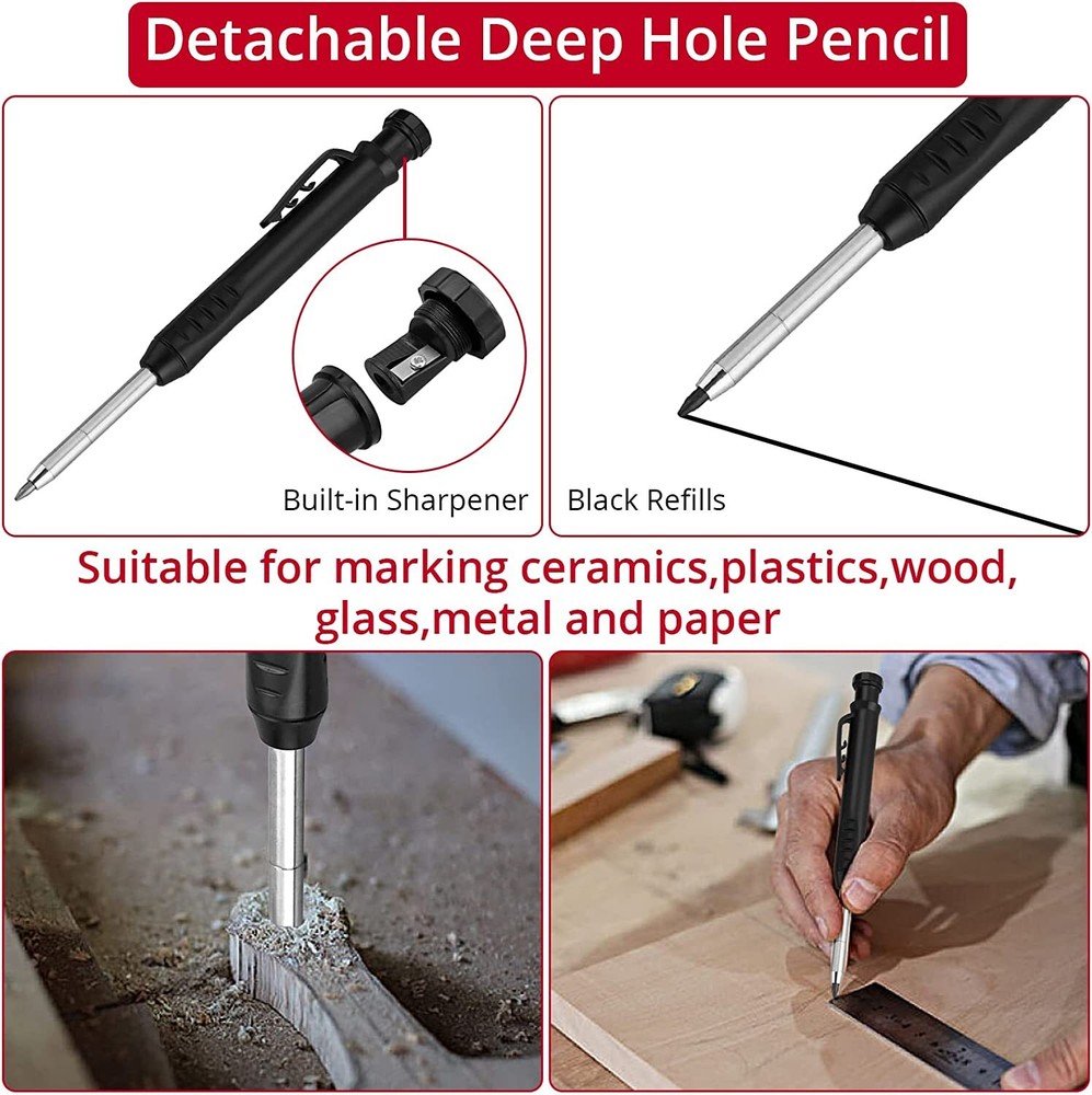 Multi-Function Scribing Tool Construction Pencil Aluminum Alloy Scribe Marking