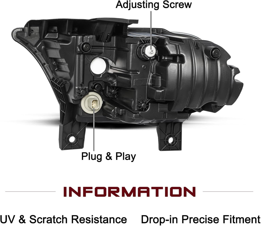 Right Passenger Side Headlight Assembly Fit for 2021-2024 Dodge Durango Black Be