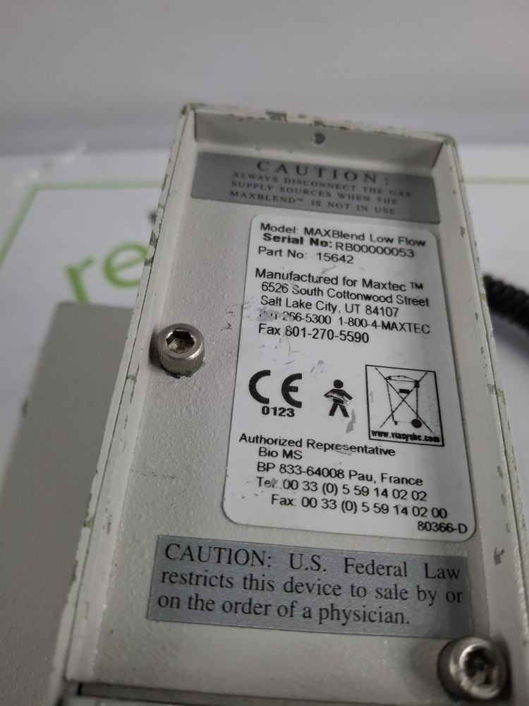 Maxtec, Inc. MAXBlend Low Flow Air/Oxygen Blender