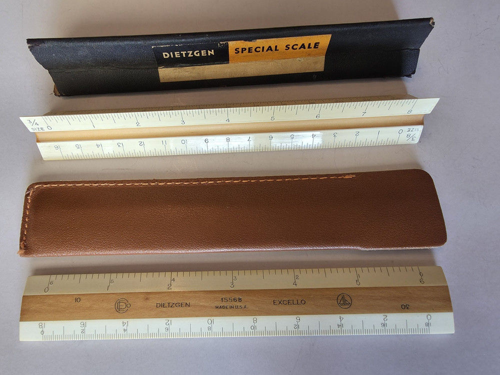 6" Dietzgen Excello 1556B Drafting Scale & 6" Excello SP Special Scale Ruler