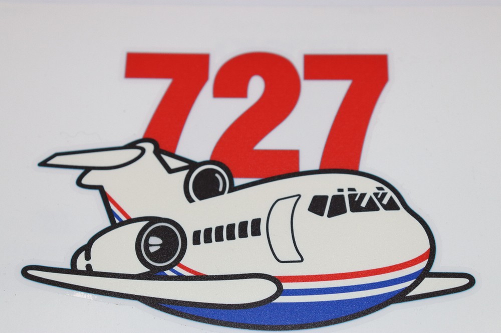 Boeing 727 decal On Clear Vinyl