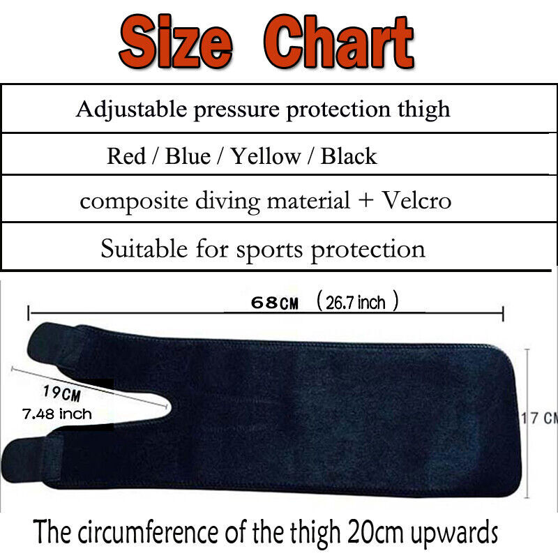 Compression Brace Wrap Thigh Sleeve Support Hamstring Groin Quad Pain Relief Gym