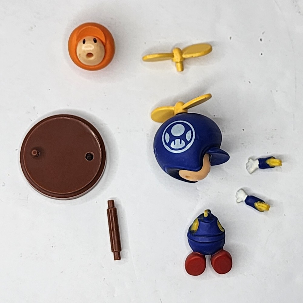Super Mario Bros 2" Blue Propeller Mushroom Toad Choco Egg Figure Gashapon