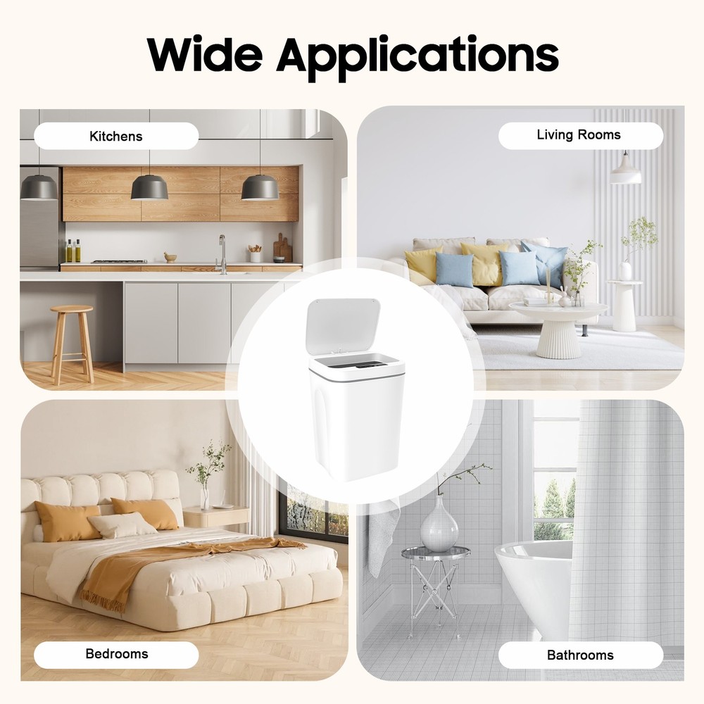 Touchless 4.22 Gallon Automatic Motion Sensor Smart Trash Can Bathroom Trash Can