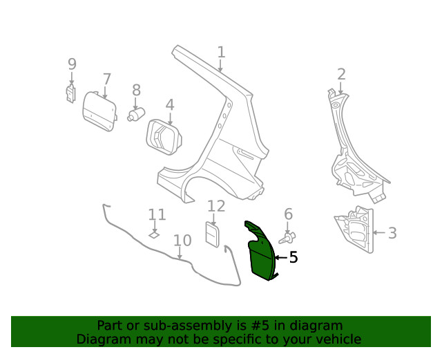 Genuine Nissan Quarter Panel Splash Shield 78819-EL30A